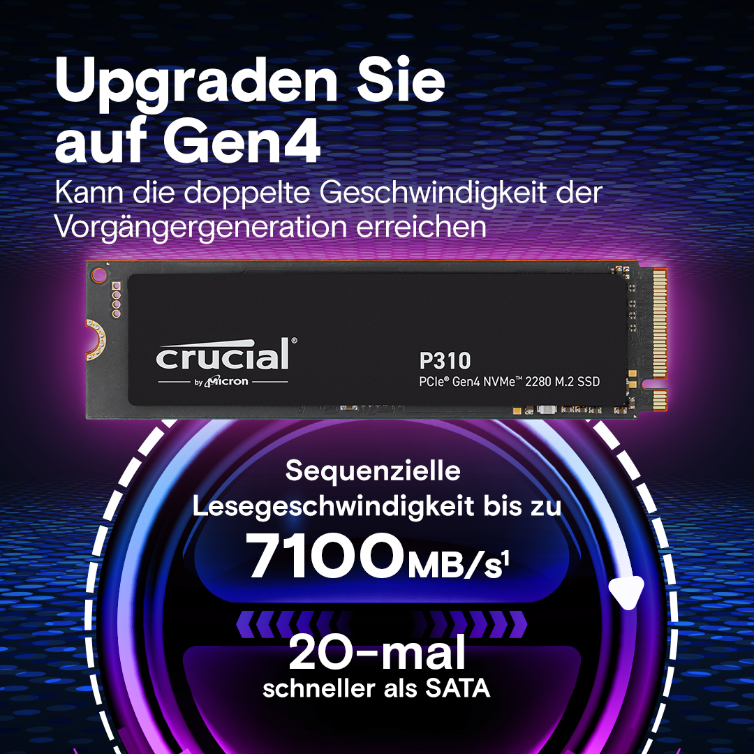 Crucial P310 2TB PCIe Gen4 NVMe 2280 M.2 SSD- view 2